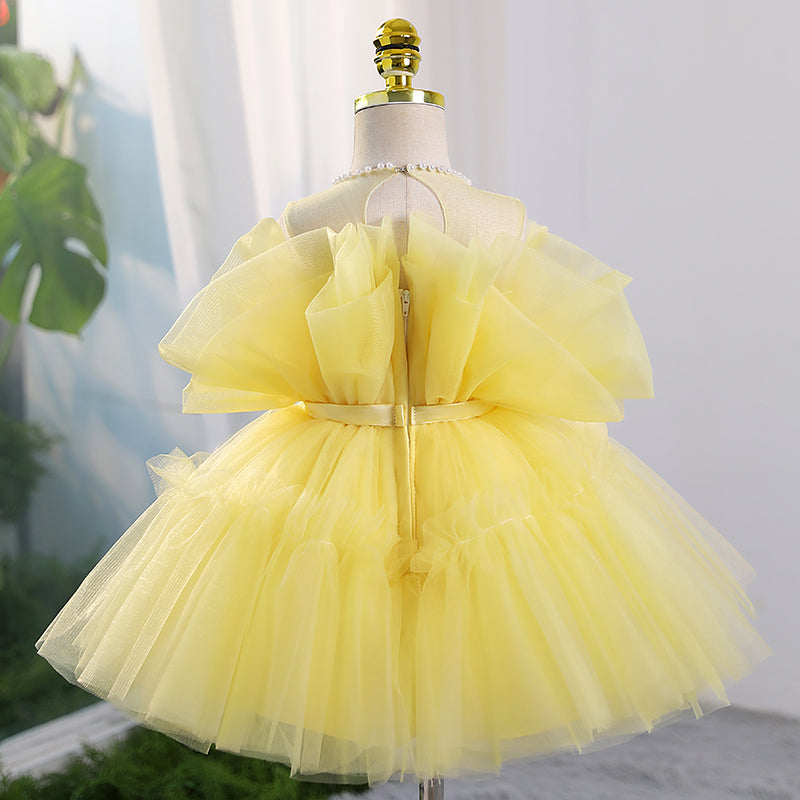 Tulle A-Line Flower Girl Dress with Pleated Skirt