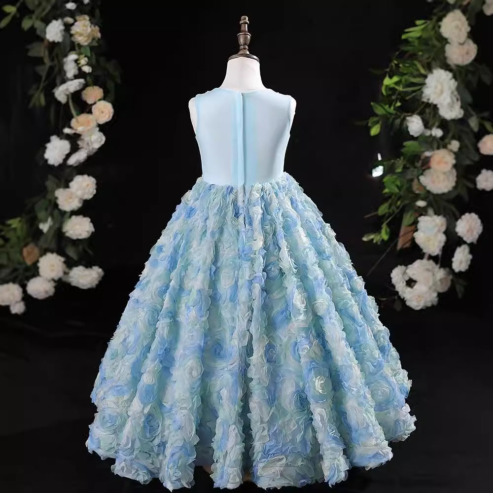 White A-Line Princess Flower Girl Dress – Chiffon & Polyester