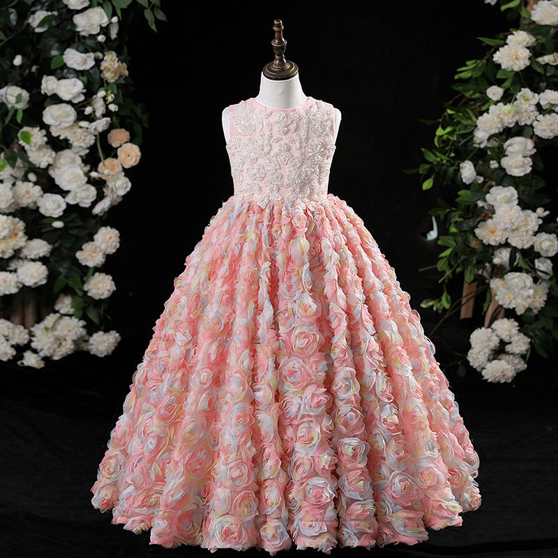 White A-Line Princess Flower Girl Dress – Chiffon & Polyester