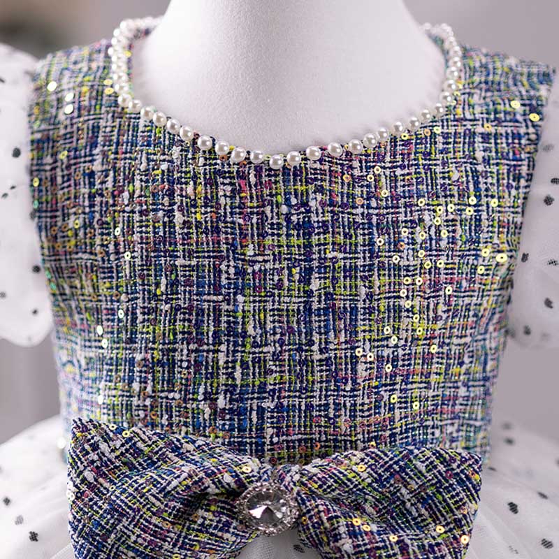 White Tulle Princess Dress for Girls – Beaded Tiered Skirt | Special Occasion