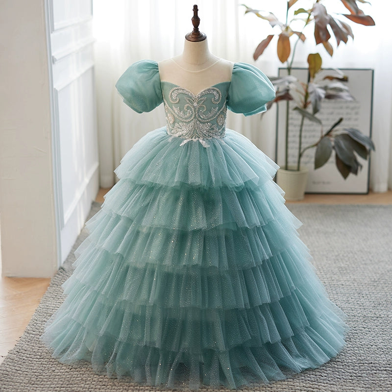 Princess Round Floor Length Tulle Flower Girl Dress in Mint Green Mia Princess Princess Round Floor Length Tulle Flower Girl Dress in Mint Green Mia Princess