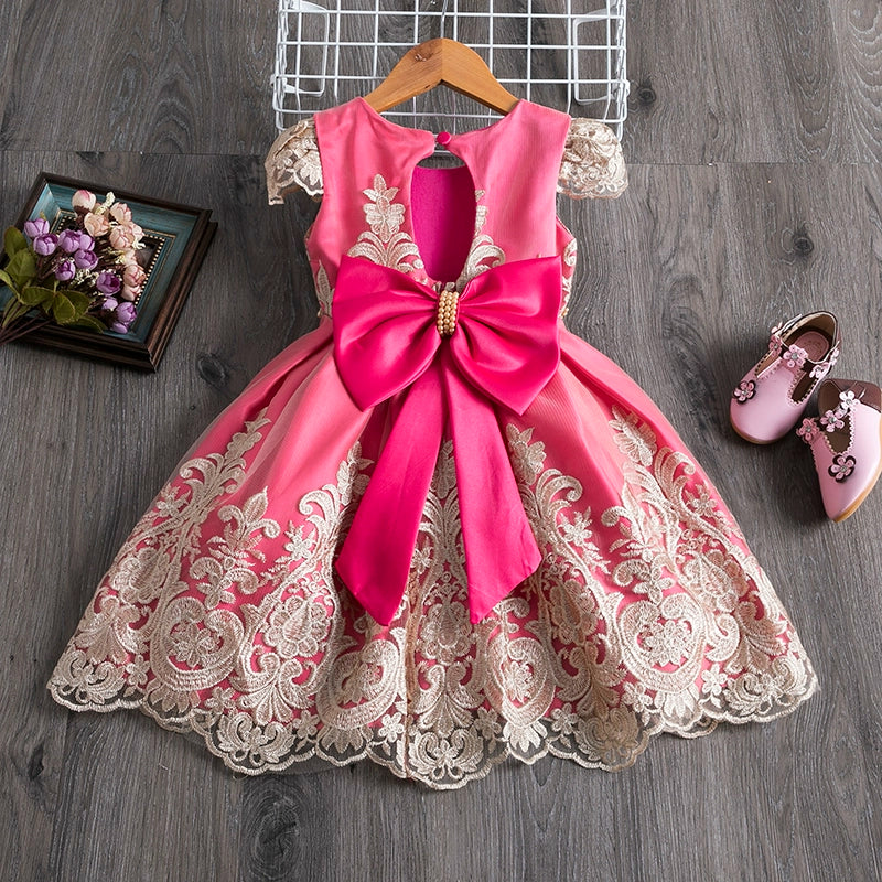 Princess Boat Neck Tea Length Satin Flower Girl Dress in Red | Red / 1-2 Years (90cm) | Mia Princess Princess Boat Neck Tea Length Satin Flower Girl Dress in Red | Red / 1-2 Years (90cm) | Mia Princess