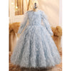 A-Line Long Sleeve Floor-Length Toddler Dress with Fringe