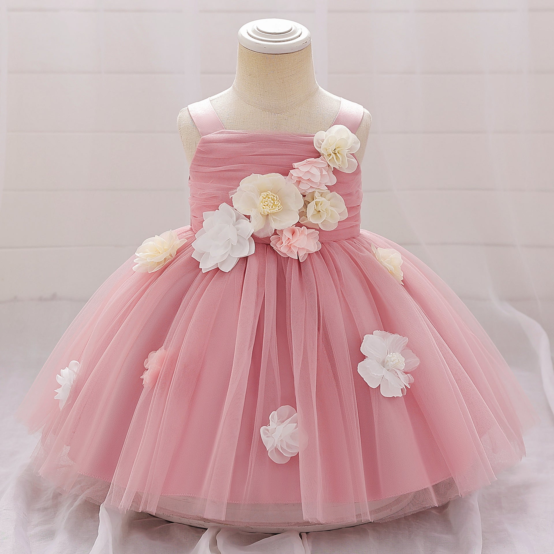 A-Line Princess Flower Girl Dress with Flowers and Bows