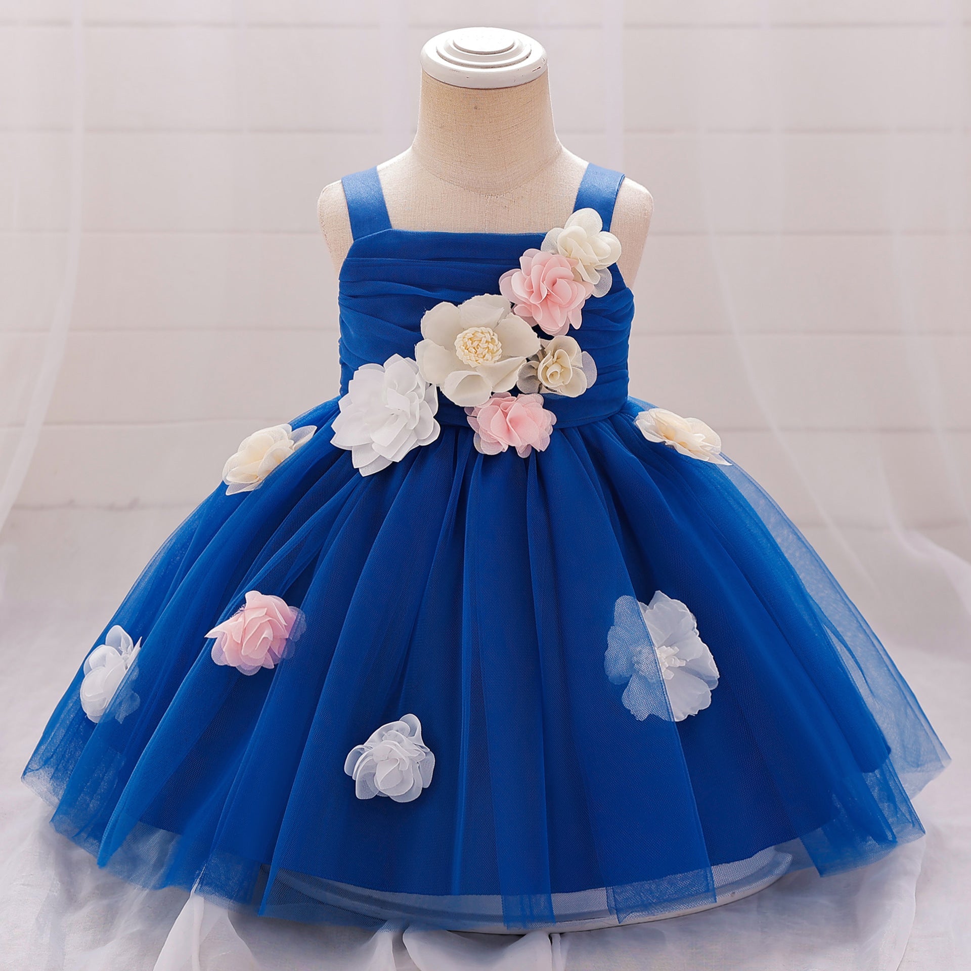 A-Line Princess Flower Girl Dress with Flowers and Bows