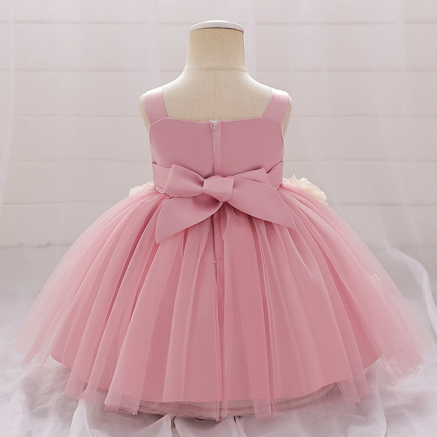 A-Line Princess Flower Girl Dress with Flowers and Bows