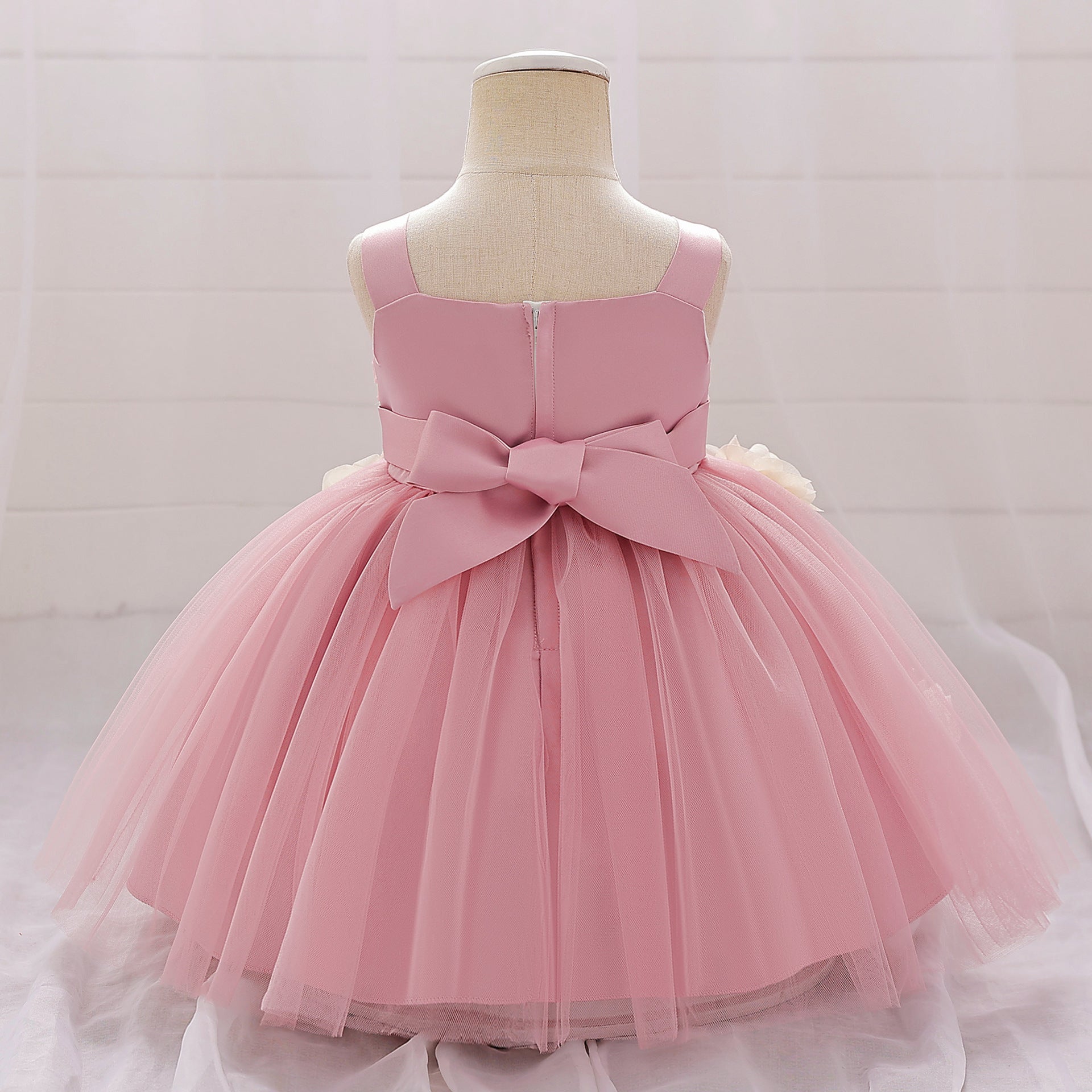 A-Line Princess Flower Girl Dress with Flowers and Bows