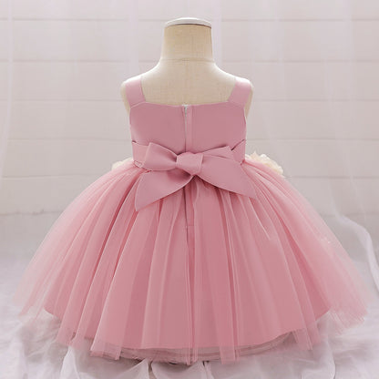 A-Line Princess Flower Girl Dress with Flowers and Bows