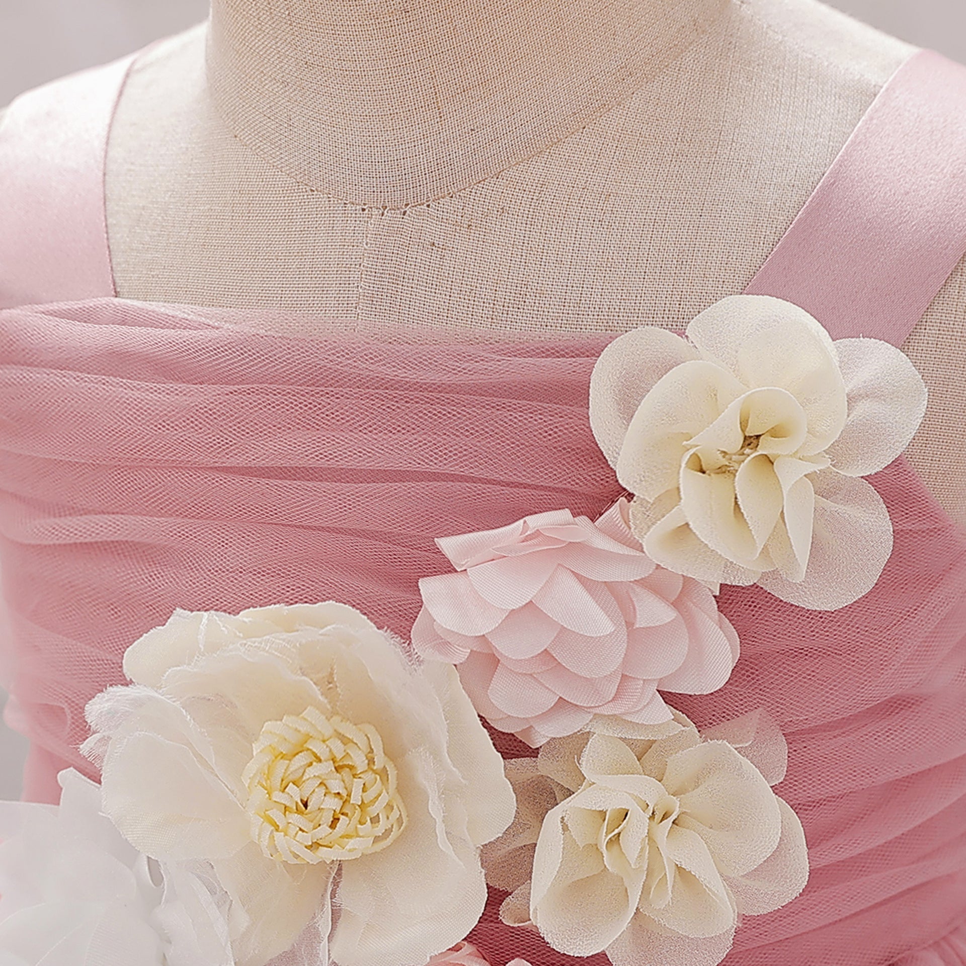 A-Line Princess Flower Girl Dress with Flowers and Bows