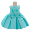 A-line Tea-Length Flower Girl Dress with Beaded Floral Lace