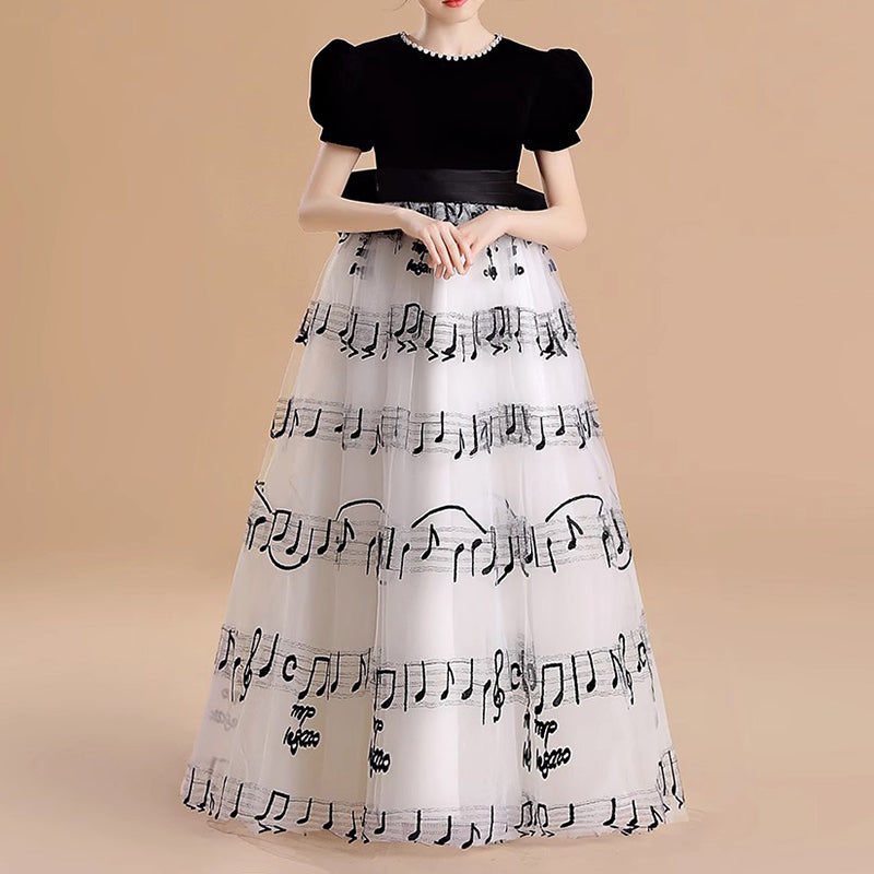 Black Tulle Ball Gown for Girls with Bows – Birthday, Party & Ceremony Dress