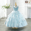 Blue A-Line Princess Flower Girl Dress – Lace & Tulle