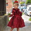Burgundy Sequin One Shoulder A-Line Dress for Girls
