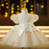 Champagne A-Line Flower Girl Dress - Sequin & Tulle