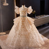 Champagne Sequin Beaded Princess Dress for Girls
