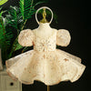 Champagne Sequin Princess Flower Girl Dress Beaded Puff Sleeve