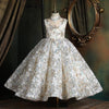 Colorful Sequined Flower A-Line Ball Gown for Girls