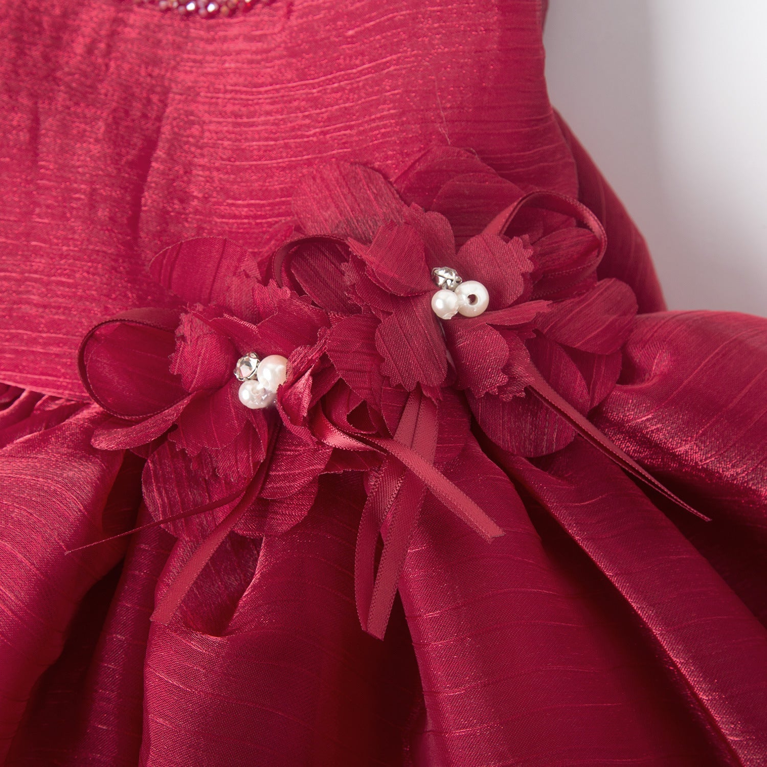 dark pink flower girl dresses Fuchsia Flower Girl Dress - Organza A-Line Dress Shawl