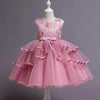 Dusty Rose Princess Tea-Length Flower Girl Dress