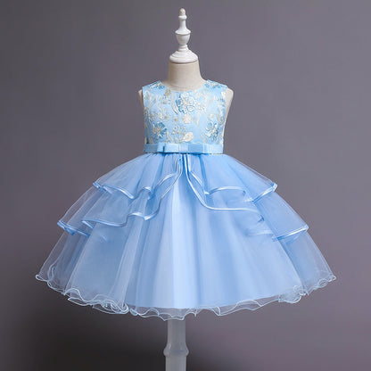 Dusty Rose Princess Tea-Length Flower Girl Dress