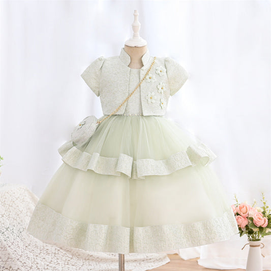 Elegant A-Line Flower Girl Dress - Satin & Tulle Floor Length