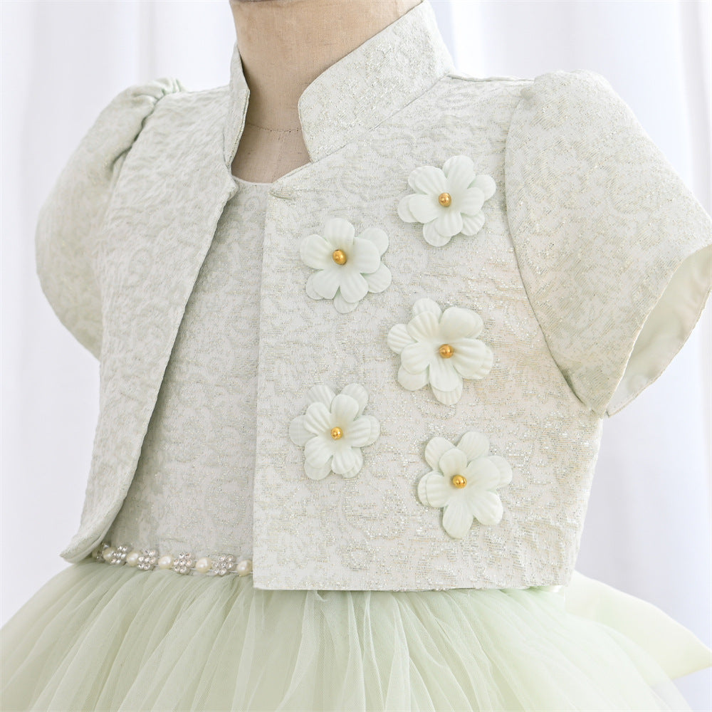 Elegant A-Line Flower Girl Dress - Satin & Tulle Floor Length