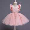Elegant A-Line Knee-Length Lace Flower Girl Dress with V-Neck