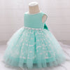 Elegant A-Line Tea-Length Flower Girl Dress with Beaded Details