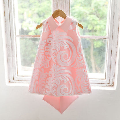 Elegant A-line Tea-Length Flower Girl Dress with Lace and Beads