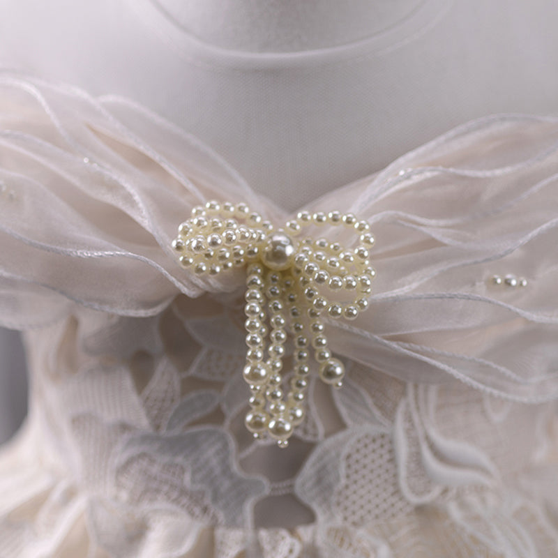 Champagne Lace A-Line Flower Girl Dress | Toddler Special Occasion Dress