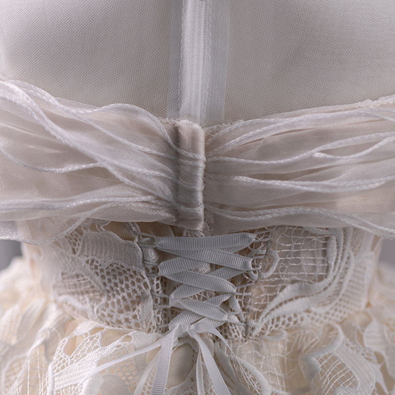 Champagne Lace A-Line Flower Girl Dress | Toddler Special Occasion Dress