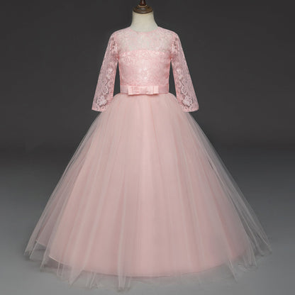 Elegant Lace & Tulle Floor-Length Flower Girl Dress