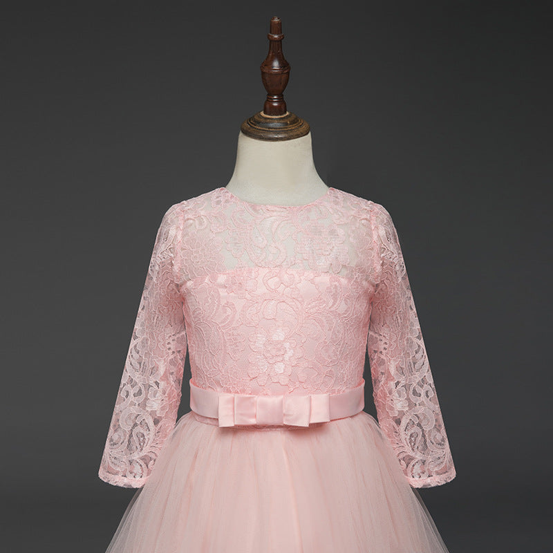 Elegant Lace & Tulle Floor-Length Flower Girl Dress