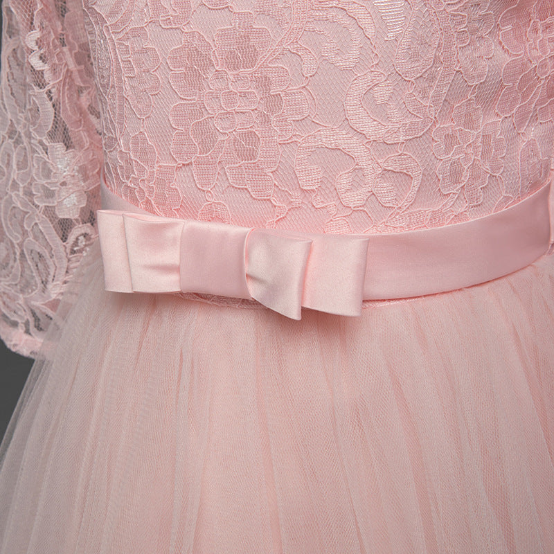Elegant Lace & Tulle Floor-Length Flower Girl Dress