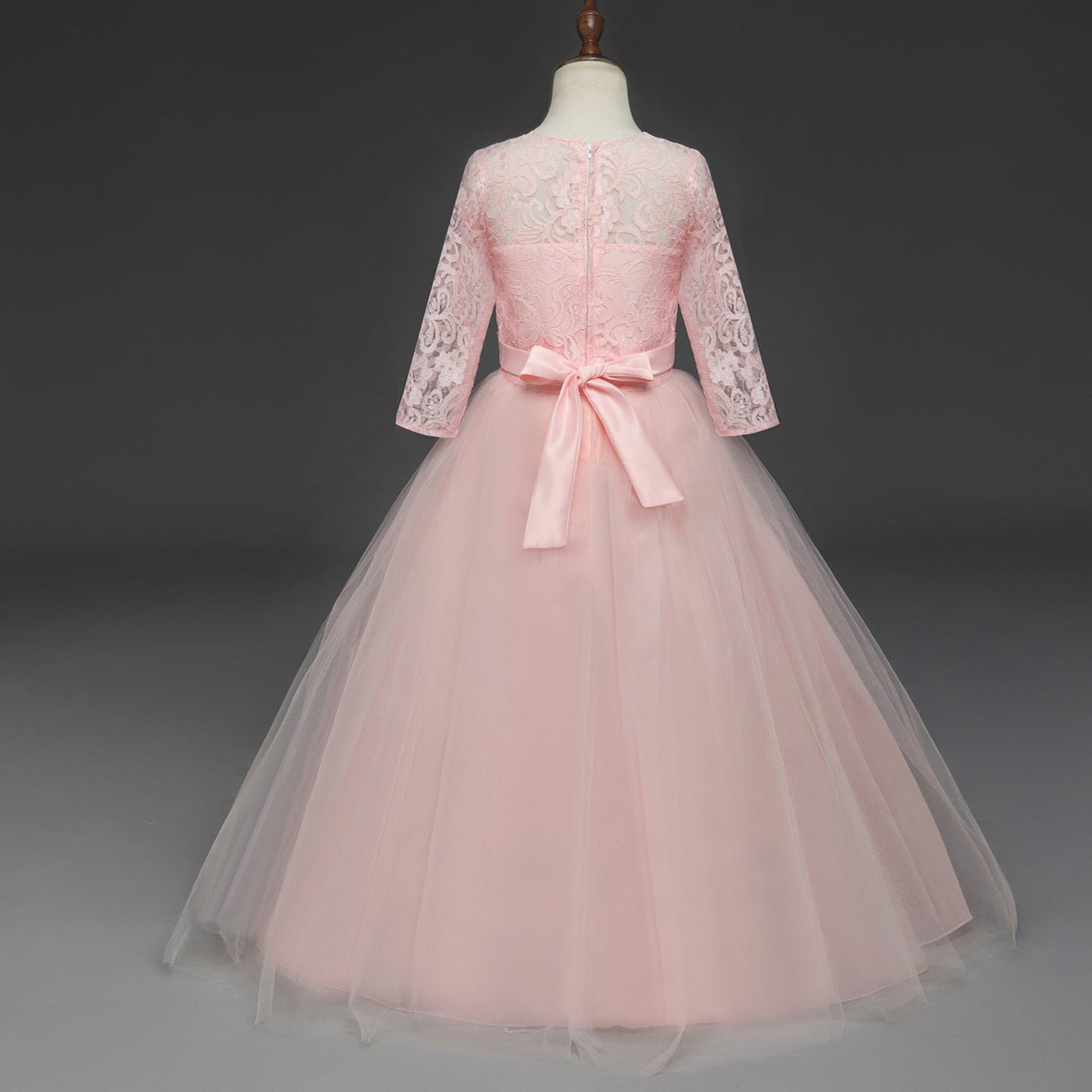 Elegant Lace & Tulle Floor-Length Flower Girl Dress