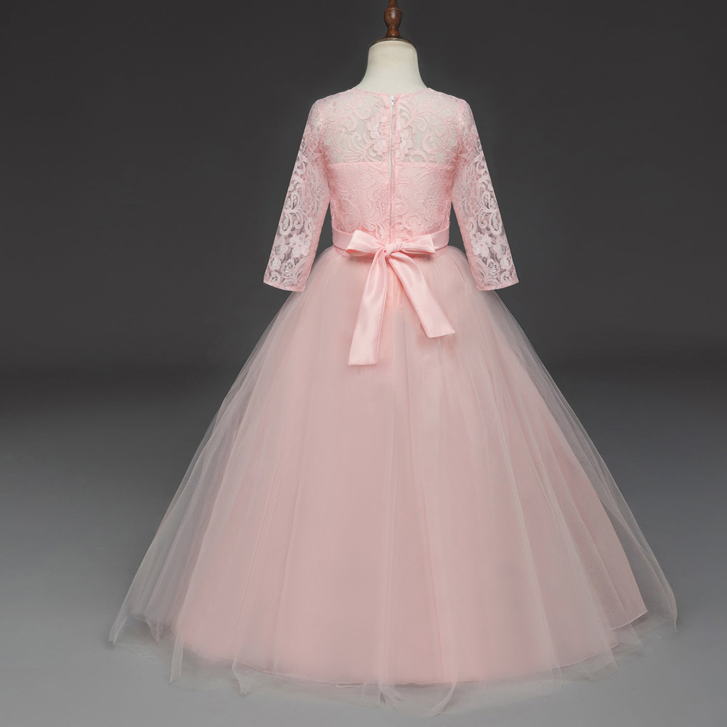 Elegant Lace & Tulle Floor-Length Flower Girl Dress