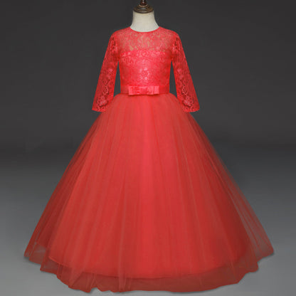 Elegant Lace & Tulle Floor-Length Flower Girl Dress