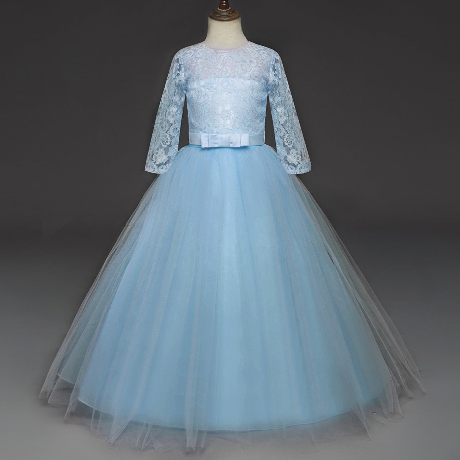 Elegant Lace & Tulle Floor-Length Flower Girl Dress
