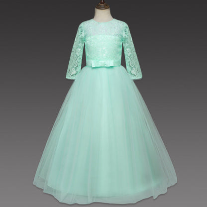 Elegant Lace & Tulle Floor-Length Flower Girl Dress