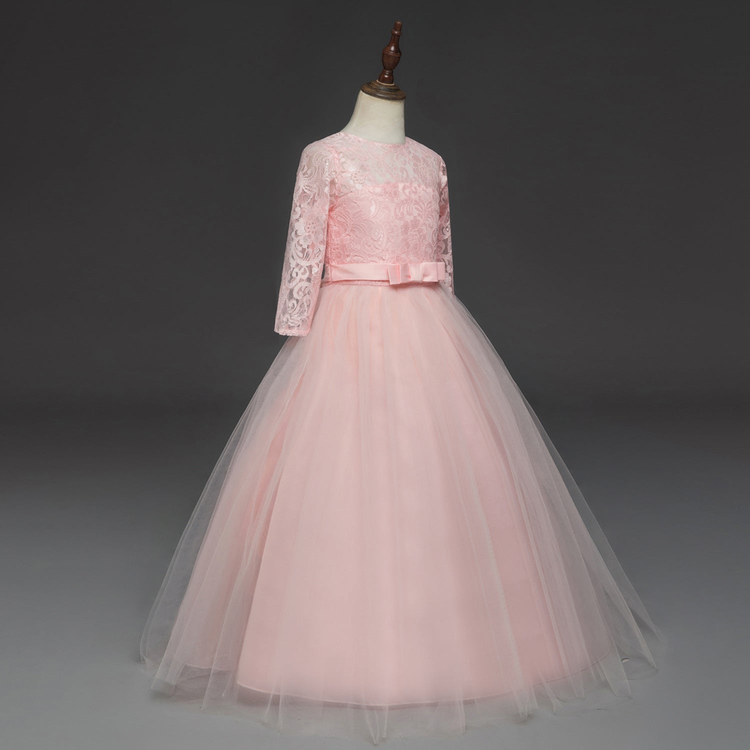 Elegant Lace & Tulle Floor-Length Flower Girl Dress