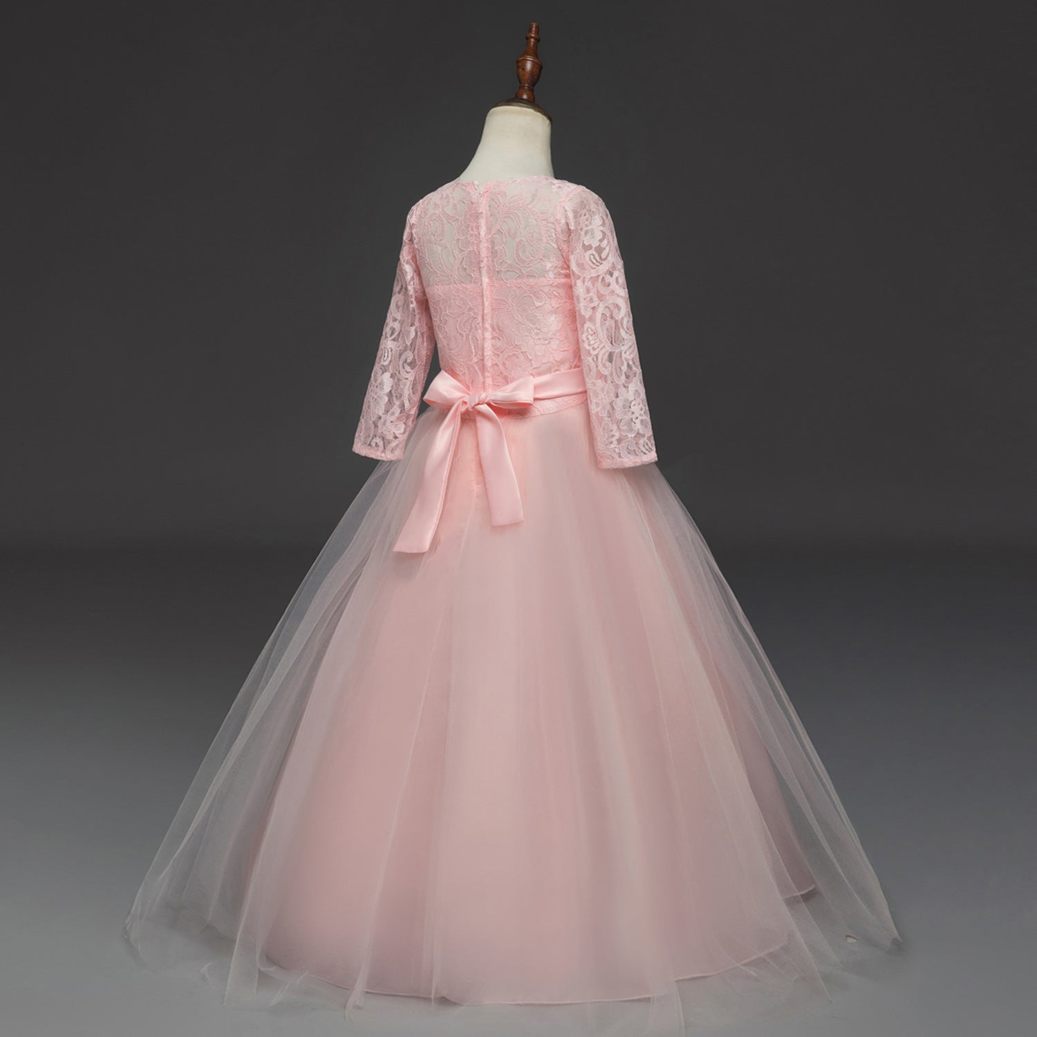 Elegant Lace & Tulle Floor-Length Flower Girl Dress