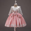 Robe de demoiselle d'honneur élégante en dentelle à manches longues