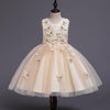 Floor-Length A-line Flower Girl Dress with Lace and Flowers