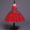 Floor-Length A-line Flower Girl Dress with Lace and Flowers
