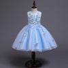 Floor-Length A-line Flower Girl Dress with Lace and Flowers