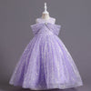 Floor-Length A-Line Flower Girl Dress with Sequins