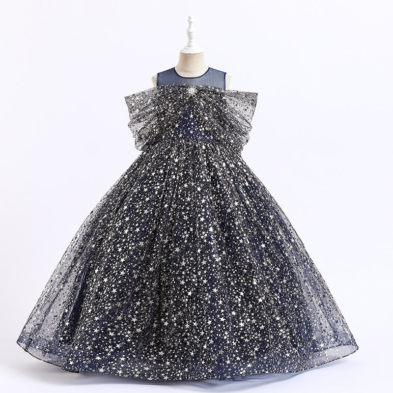 Floor-Length A-Line Flower Girl Dress with Sequins
