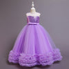 Floor Length Tulle Sequin Flower Girl Dress: Sleeveless