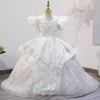 Flower Girl Ball Gown with Sequins and Beaded Tiered Skirt