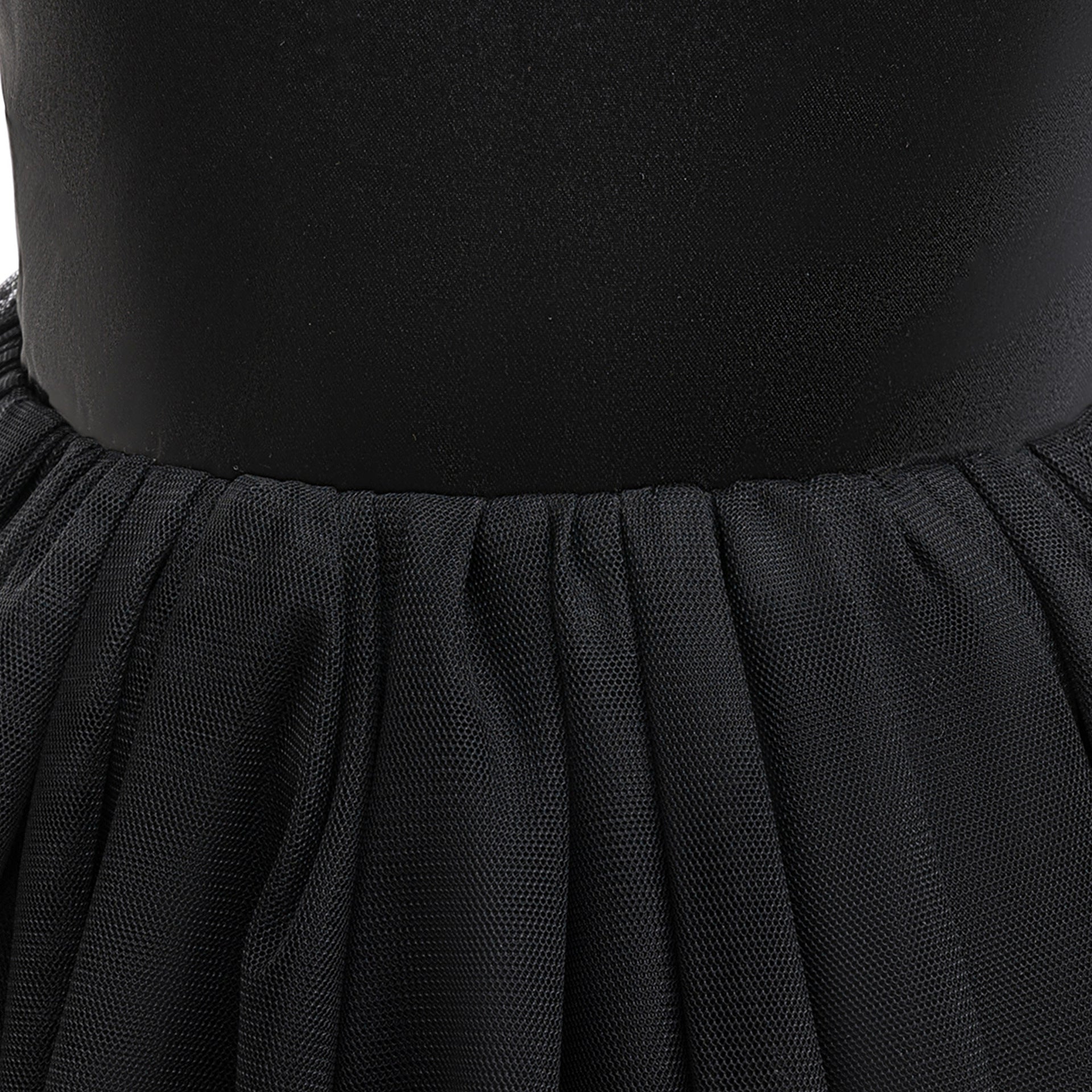Girls Halloween Tulle Skater Dress Black | Ghost Witch Tea Length Party Outfit